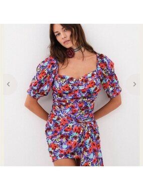 For Love and Lemons Chiarra Puff Sleeve Mini Dress size XS